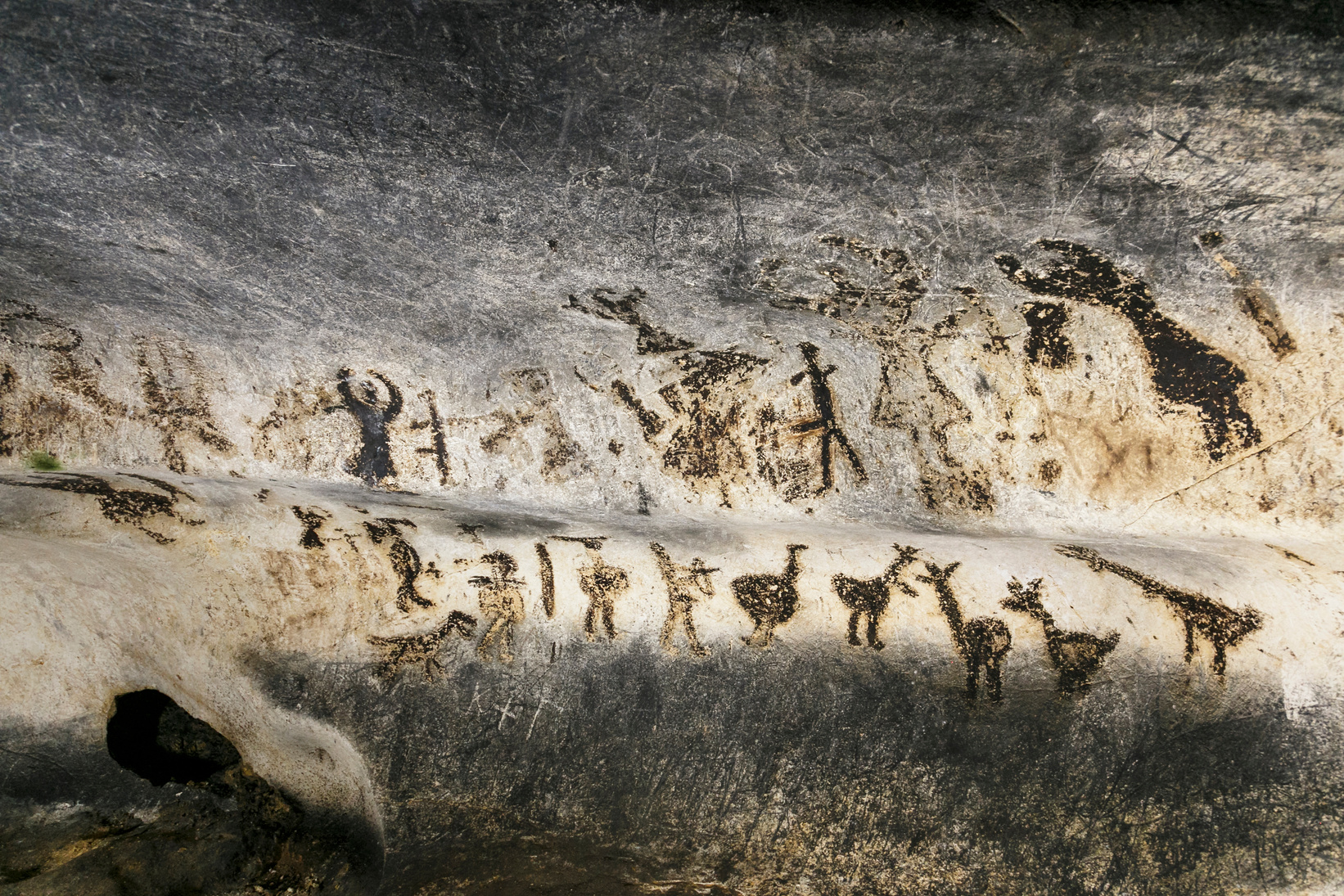 Old Neolithic cave paintings, neolithic and early Bronze age. The Magura cave in Bulgaria.